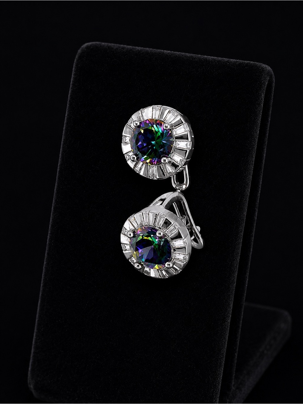 ✨ Vintage Sterling Silver Spinel Earrings | Rainbow Fire | Timeless Design